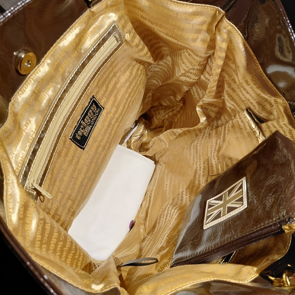 Twiggy LONDON Union Jack Tote Bag in Brown and White - Picture 4 of 4